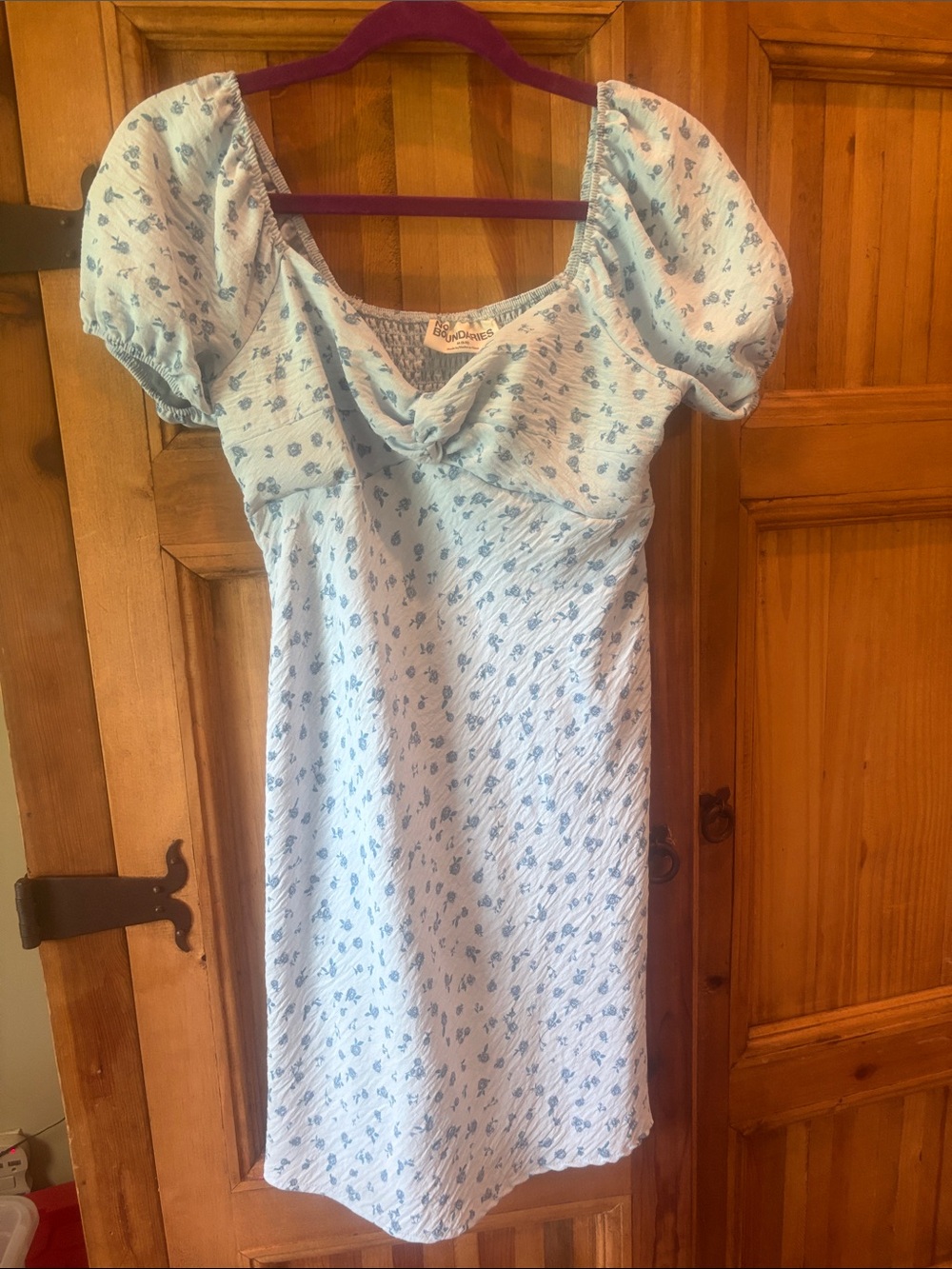 No Boundaries Light Blue Floral Smocked Dress